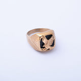SRM-149,Stainless Steel Eagle Fashion Ring-gold black or silver black color, 12mmX12mm Width, 7mm Thick