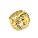 SRM-192, Stainless Steel Horse Shoe Fashion Ring-gold or silver color, 22mm X 13mm, 7mm Thick