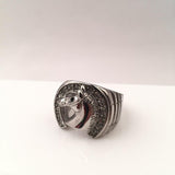 SRM-192, Stainless Steel Horse Shoe Fashion Ring-gold or silver color, 22mm X 13mm, 7mm Thick