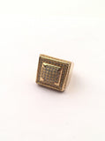 SRM-214,Stainless Steel Icy Hit Hop Fashion Ring-gold color