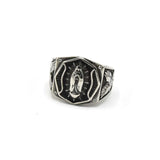 SRM-286, Stainless Steel Virgin Maria Ring-gold or silver color, 17mm Width X 17mm High, 2mm Thick