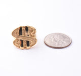 SRM-287, Unisex Stainless Steel Dollar Sign Ring-gold or silver color, 20mm X 20mm Width, 2mm thick