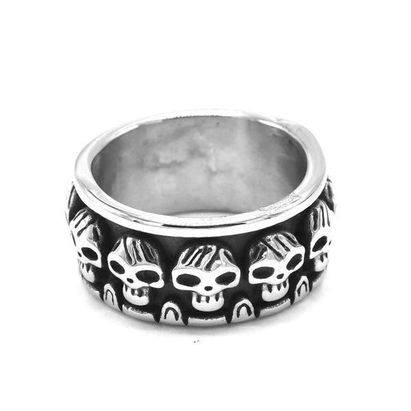 SRM 453, Men Stainless Steel Skull Ring-6mm width, 10mm high, 2mm thick