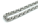 Stainless Steel Hit Hop Byzantine Chain 24'' with Bracelet 8.5'' Set-gold, silver, Silver Gold or Silver Black Color-SSM-32