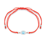 STBB-56-Sterling Silver Evil Eyes Red String Bracelet-gold or silver color,