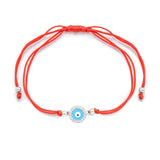 STBB-71,Sterling Silver Round Shape Evil eyes Red String Bracelet-gold or silver color