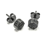 STEM-157, Men 925 Sterling Silver Push Back Stud Earrings-6mm Silver Color