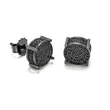 STEM-157, Men 925 Sterling Silver Push Back Stud Earrings-6mm Silver Color