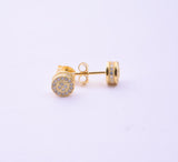 STEM-183, Men 925 Sterling Silver Push Back Stud Earrings-7mm Round Gold or Silver Color