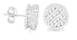 STEM-209, Men 925 Sterling Silver Push Back Icy Stud Earrings-11mm Round Gold or Silver color