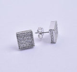 STEM-210, Men 925 Sterling Silver Push Back Stud Earrings-11mm Gold or Silver color