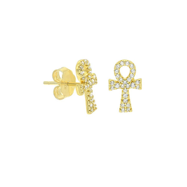 STEM-251 Men 925 Sterling Silver Stud Earrings: Ankah 7mmX12mm