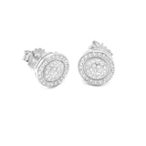 STEM-36 Men 925 Sterling Silver Push Back Stud Earrings- 9MM Round Gold or Silver Color
