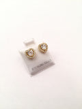 STEW-219, Sterling Silver Heart Stud Earrings Push Back-6mm width
