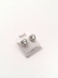STEW-219, Sterling Silver Heart Stud Earrings Push Back-6mm width