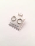 STEW-242, Sterling Silver Ring Shape Stud Earrings-gold or silver, 10mm round, 0.5mm thick