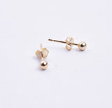 STEW-284, Sterling Silver 2 size of ball Stud Earrings Push Back , silver color