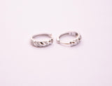 STEW-386, Sterling Silver Hoops Earrings Silver color 11mm width