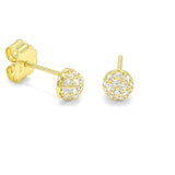 STEW-784, Sterling Silver Half ball Stud Earrings Push Back-silver color, 5mm round, 3mm thick