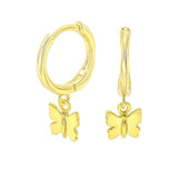 STEW-847, Sterling Silver Butterfly Hoop Earrings