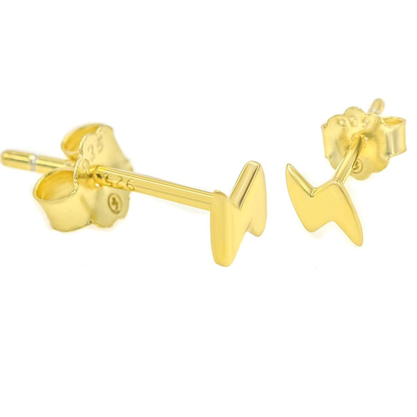 STEW-848, Sterling Silver Flashing Stud Earrings -gold or silver color, 5mm x 3mm, 0.3mm thick