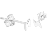 STEW-848, Sterling Silver Flashing Stud Earrings -gold or silver color, 5mm x 3mm, 0.3mm thick
