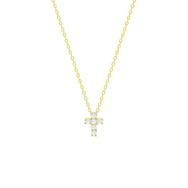 STNW-115, Women 925 Sterling Silver Icy Cross Pendant Necklace - gold or silver color