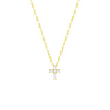 STNW-115, Women 925 Sterling Silver Icy Cross Pendant Necklace - gold or silver color