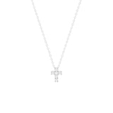 STNW-115, Women 925 Sterling Silver Icy Cross Pendant Necklace - gold or silver color