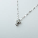 STNW-115, Women 925 Sterling Silver Icy Cross Pendant Necklace - gold or silver color