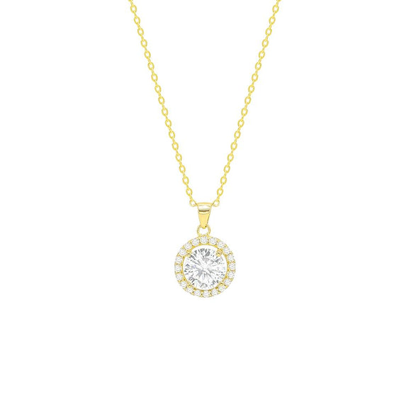 STNW-182, Sterling Silver Cubic Zirconium Stone Necklace