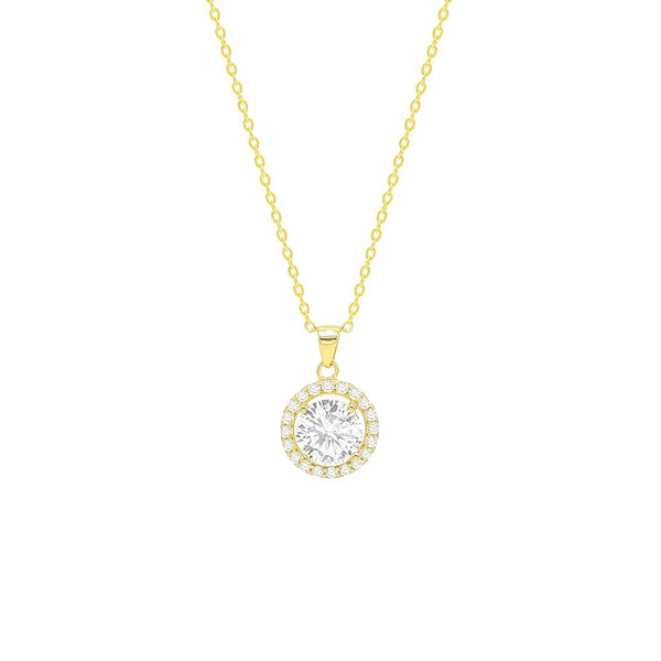 STNW-182, Sterling Silver Cubic Zirconium Stone Necklace