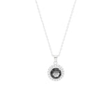 STNW-182, Sterling Silver Cubic Zirconium Stone Necklace