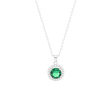 STNW-182, Sterling Silver Cubic Zirconium Stone Necklace