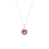 STNW-182, Sterling Silver Cubic Zirconium Stone Necklace