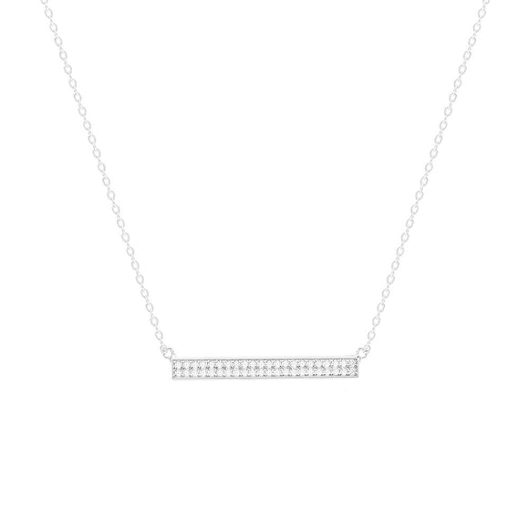 STNW-223, Sterling Silver Icy Bar Necklace silver color