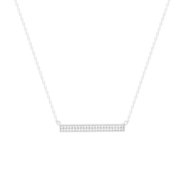 STNW-223, Sterling Silver Icy Bar Necklace silver color