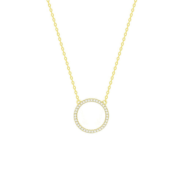 STNW-233, Women Sterling Silver Icy Round Shape Necklace