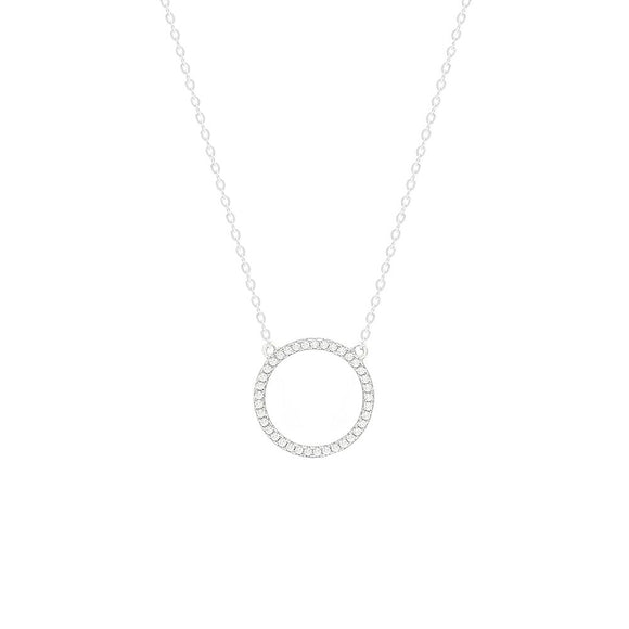 STNW-233, Women Sterling Silver Icy Round Shape Necklace