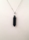 STNW-300, Sterling Silver Real Stone Necklace- Pink, Moon, Water,Black, Jade, Purple color