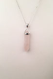 STNW-300, Sterling Silver Real Stone Necklace- Pink, Moon, Water,Black, Jade, Purple color