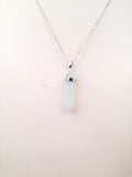 STNW-300, Sterling Silver Real Stone Necklace- Pink, Moon, Water,Black, Jade, Purple color