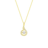 STNW-313, Women 925 Sterling Silver Teardrop Dangling Pendant Necklace- silver color