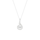 STNW-313, Women 925 Sterling Silver Teardrop Dangling Pendant Necklace- silver color