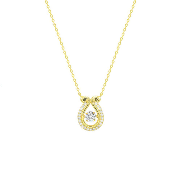 STNW-315, Women 925 Sterling Silver Dangling Charm Necklace- gold or silver color