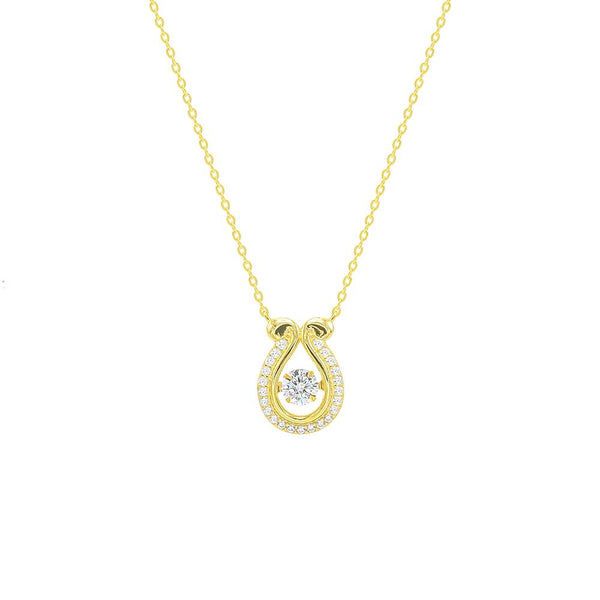 STNW-315, Women 925 Sterling Silver Dangling Charm Necklace- gold or silver color
