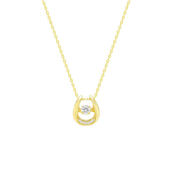 STNW-316, Women 925 Sterling Silver Dangling Charm Necklace- gold or silver color