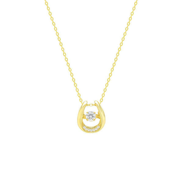 STNW-316, Women 925 Sterling Silver Dangling Charm Necklace- gold or silver color