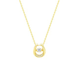 STNW-316, Women 925 Sterling Silver Dangling Charm Necklace- gold or silver color