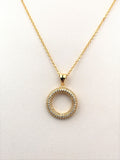 STNW-329, Women 925 Sterling Silver Icy Ring Shape Pendant Necklace- silver color